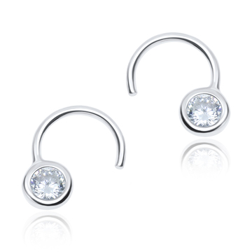 Round 4mm CZ Silver Stud Earring STS-3261